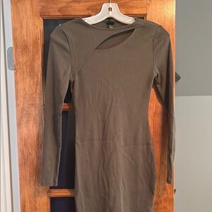 Elegant Olive Green Dress